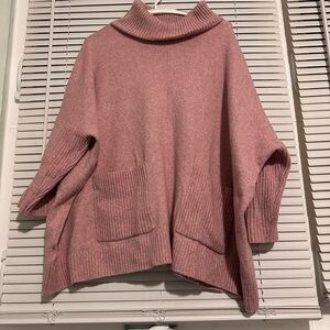 Cozy oversized pink cowl neck